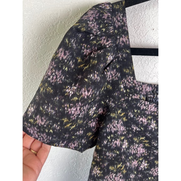 Madewell Hopewell Puff Sleeve‎ Cropped Top Size Large Ikat Floral Print - Picture 4 of 11